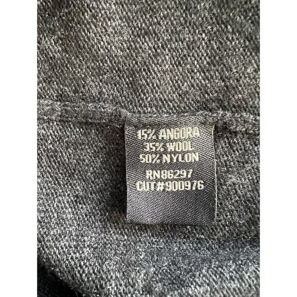 BCBGMAXAZRIA women's hoodie Long cardigan wool Angora black lightweight M/L - Picture 6 of 7